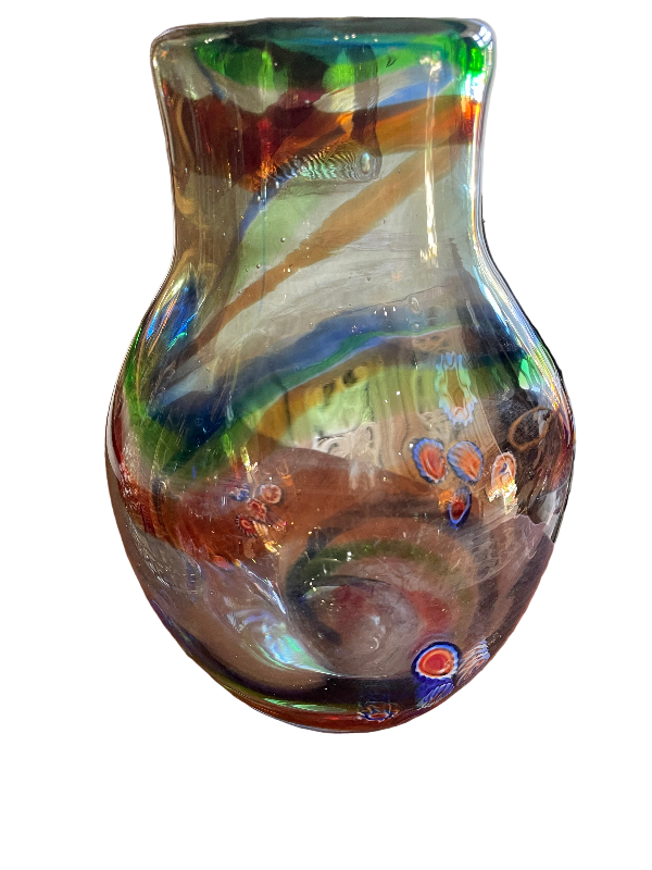 Multicolored glass vase