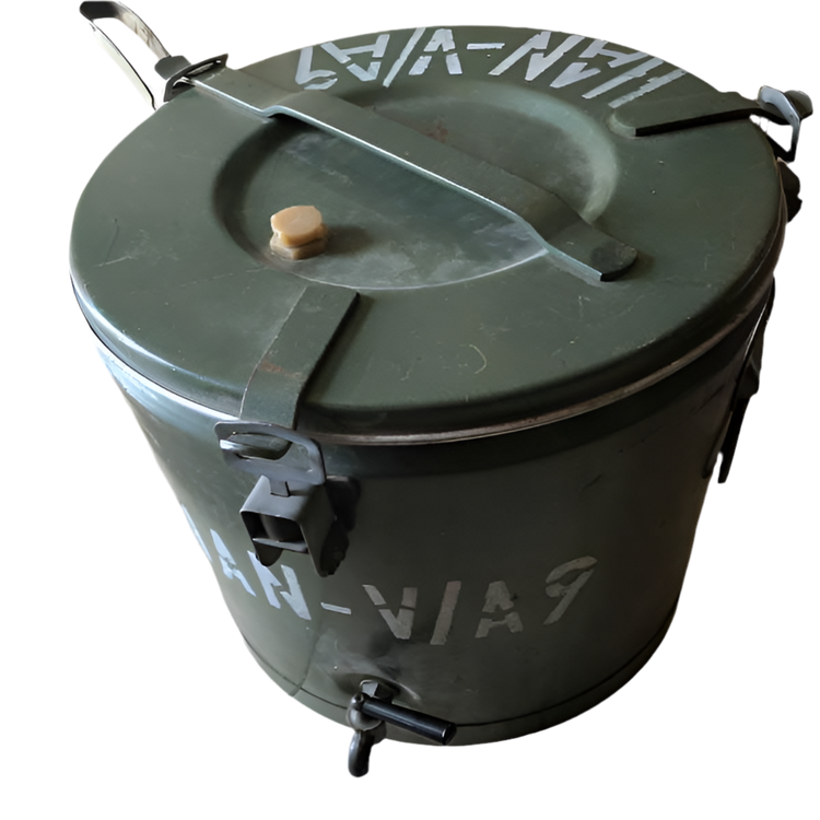 Large Vintage Army Military Galvanized Water Container