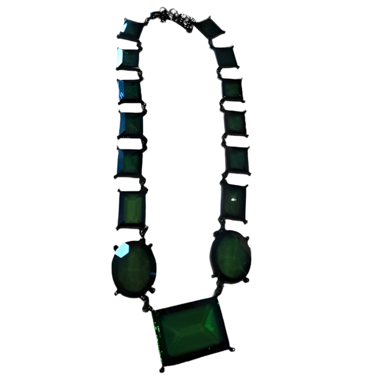 Vintage Bold Necklace Dark Green