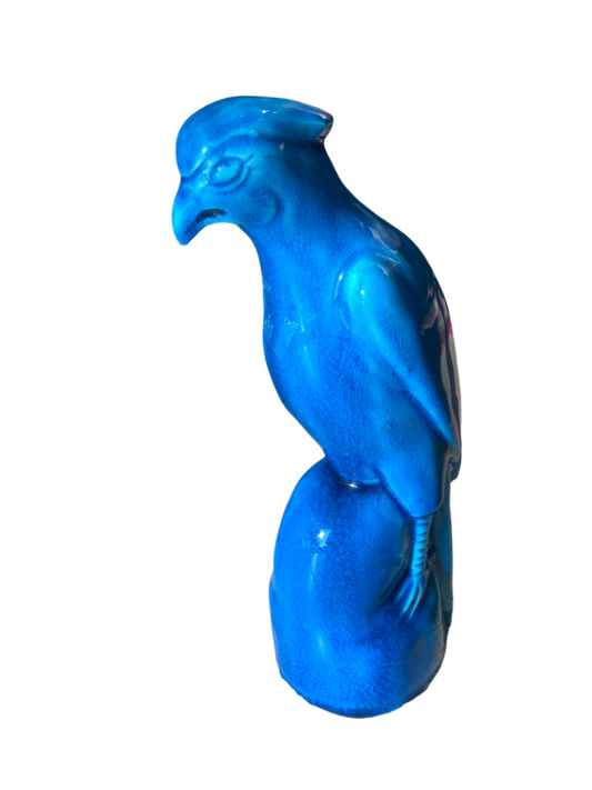 Vintage Chinese Turquoise Glazed Hawk, Mid-20th Century, China