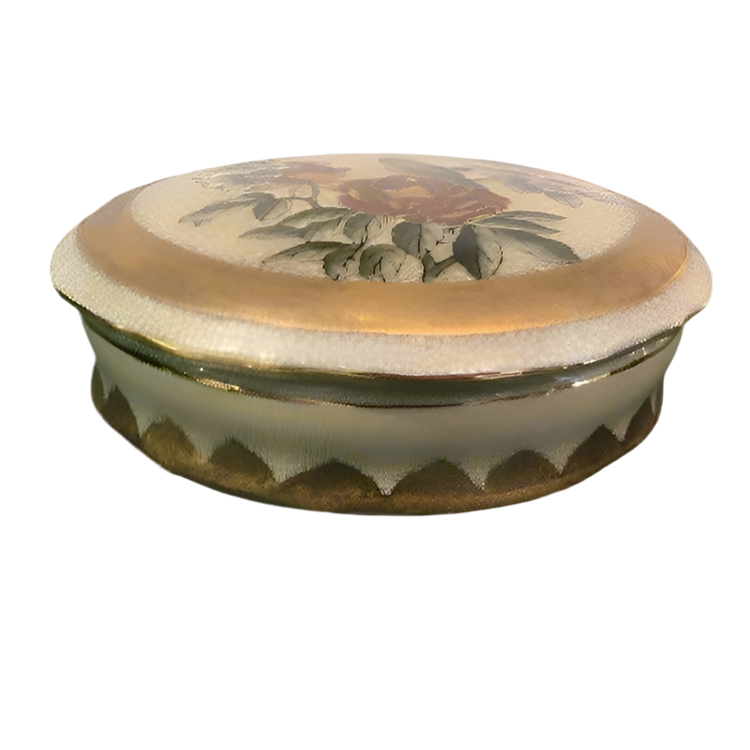 Vintage Round Trinket Box With Lidded