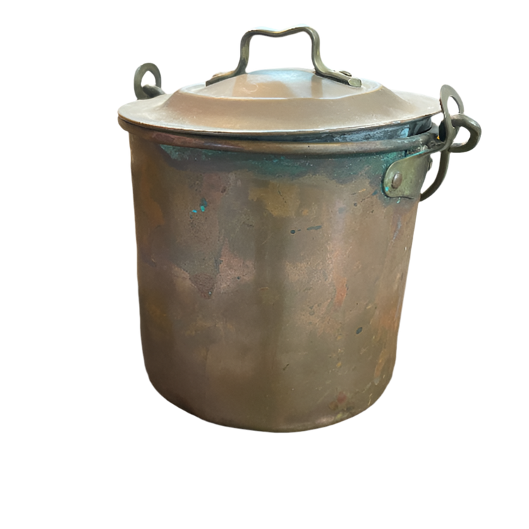 1930s Vintage Handmade Brass Storage Container