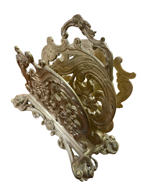 Vintage Brass Art Nouveau style Letter Sorter / Napkin Holder ~ Lily of the Valley