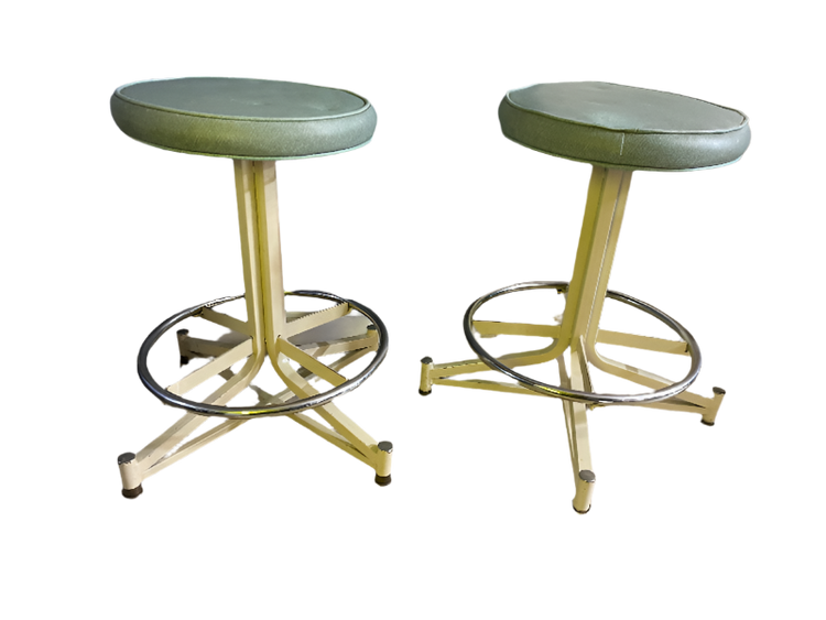 Vintage Mid-Century Modern Swivel Stools – Set of 2
