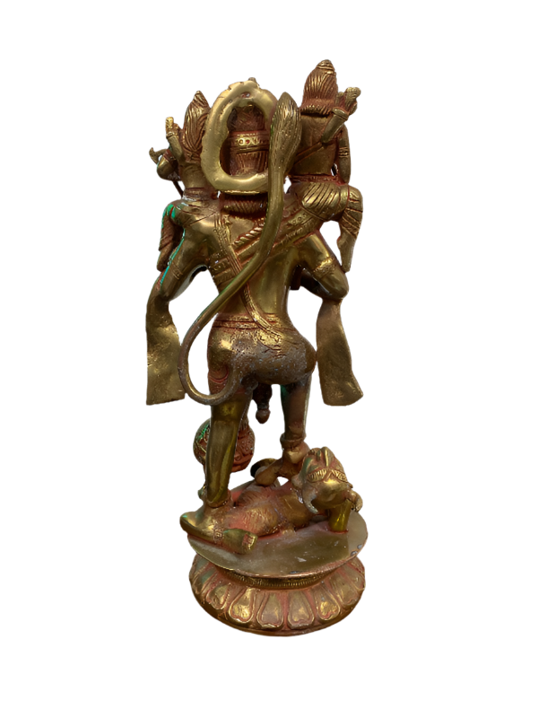 Vintage Solid Brass Statue of Lord Hanumanji, Made in India