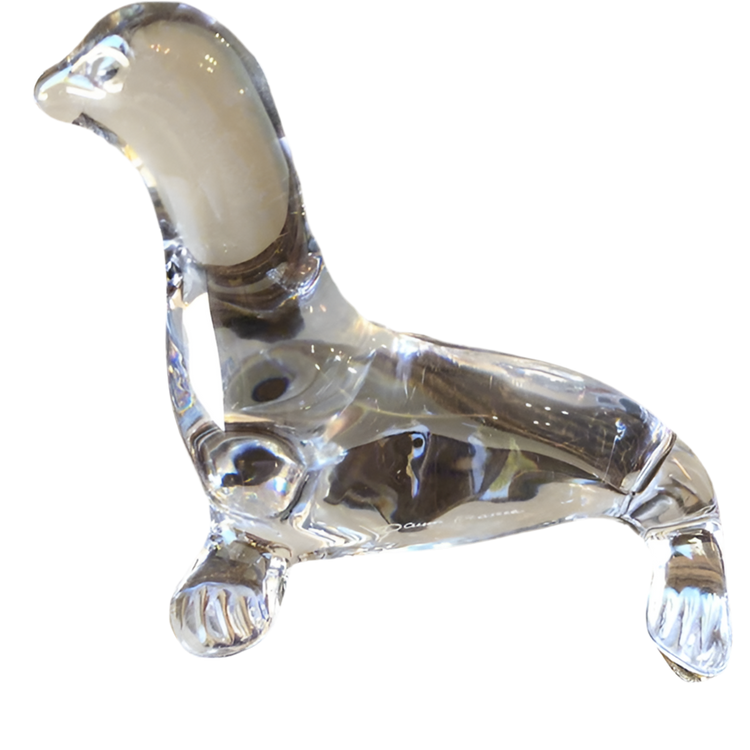 Daum France Seal Crystal Figurine