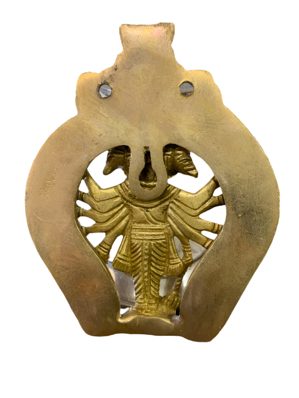 Brass door knocker with decorative design