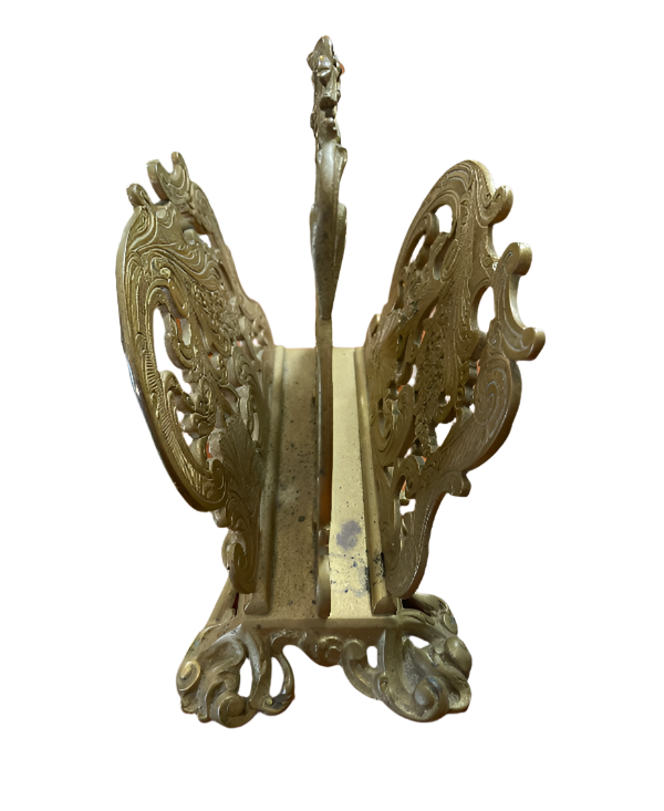 Vintage Brass Art Nouveau style Letter Sorter / Napkin Holder ~ Lily of the Valley