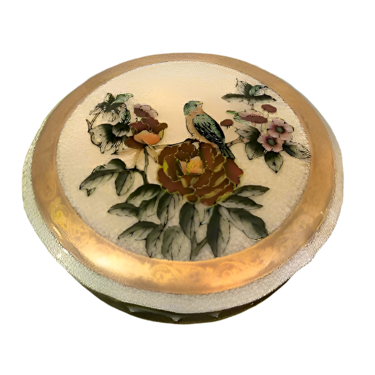 Vintage Round Trinket Box With Lidded