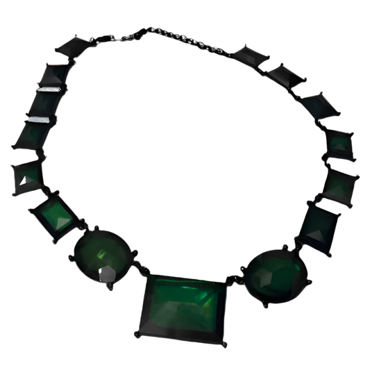 Vintage Bold Necklace Dark Green