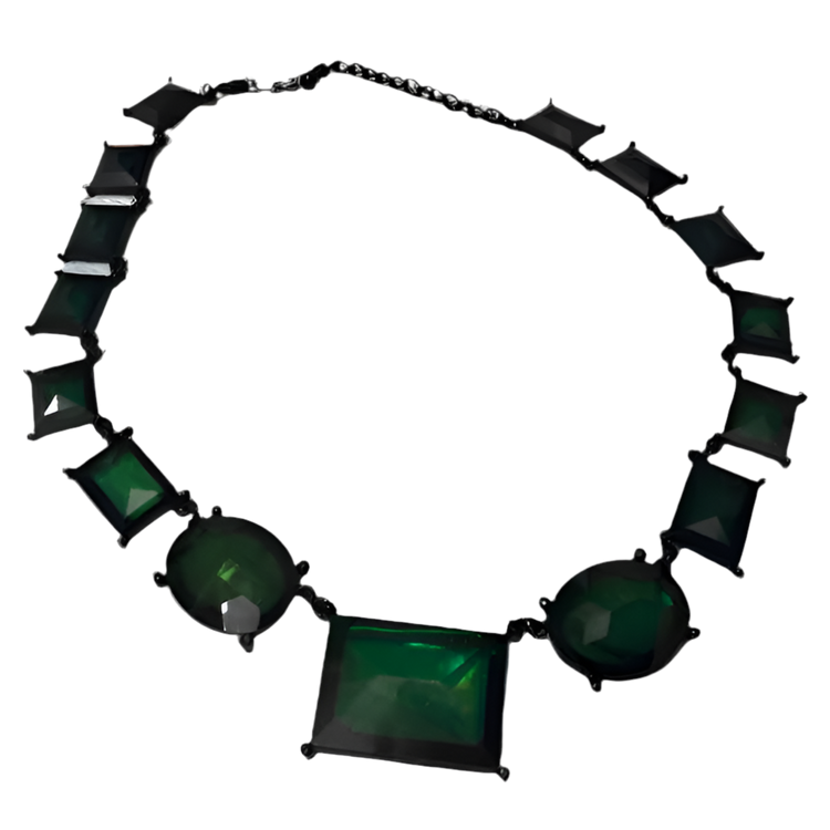Vintage Bold Necklace Dark Green