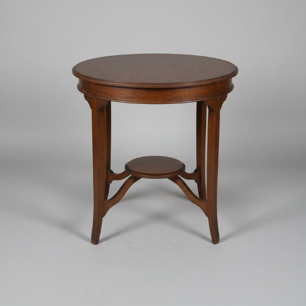 Vintage Solid Wood Oval Side Table French Country Accent Table