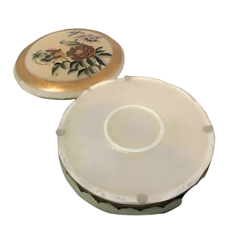 Vintage Round Trinket Box With Lidded