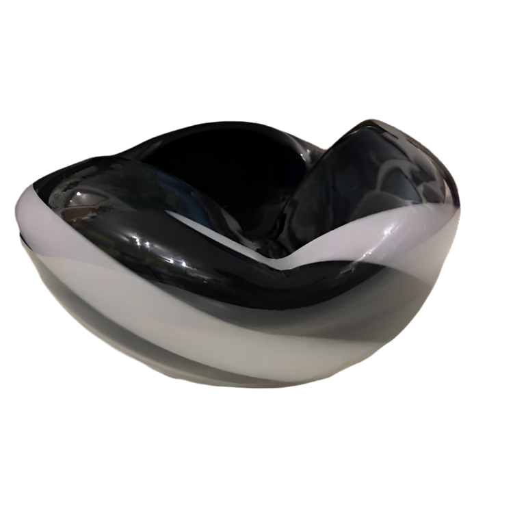 1970s Murano Art Glass Black & White
