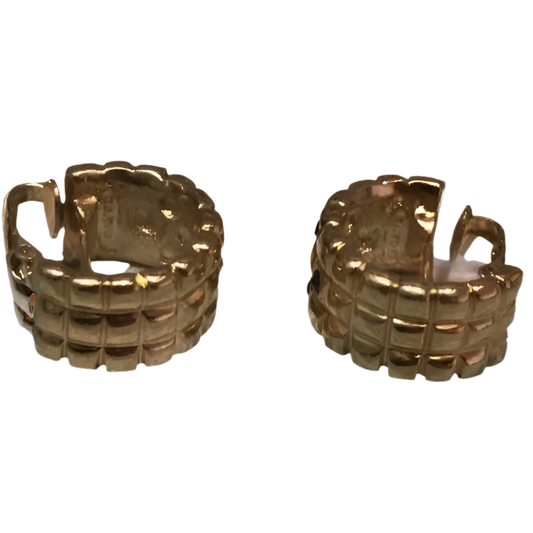 Vintage Half Hoop Earrings Gold Tone Rhinestone