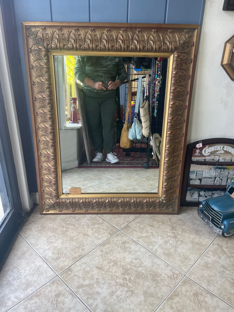 Vintage Mirror with Ornate Gilt Wood Frame
