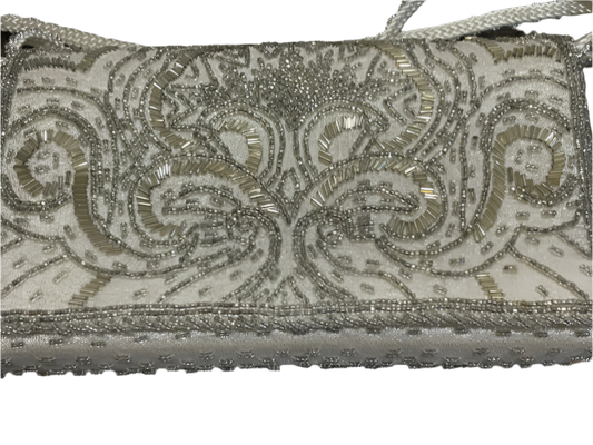 Vintage La Regale Ivory Cream Beaded Clutch Purse