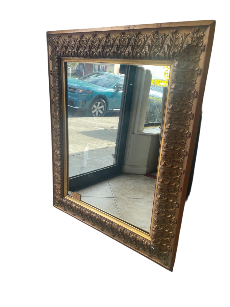 Vintage Mirror with Ornate Gilt Wood Frame