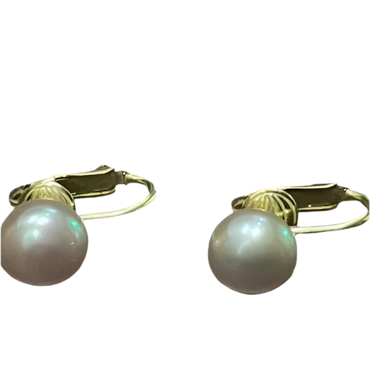 Dangle Earrings Real Cultured Pearls 1/20 14K Gold-Filled Metal