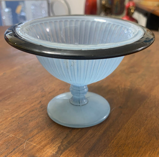Vintage Art Deco Glass Pedestal Bowl
