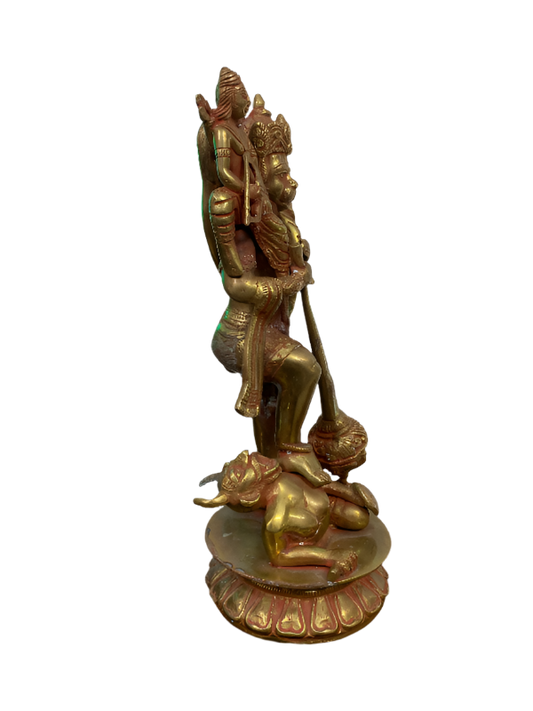 Vintage Solid Brass Statue of Lord Hanumanji, Made in India