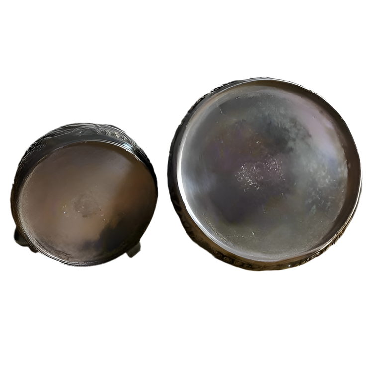 Pairpoint Quadruple Plate Silver Floral Repousse Set of 2