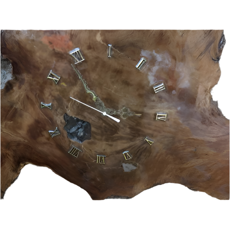 Vintage Burled Wood Wall Clock