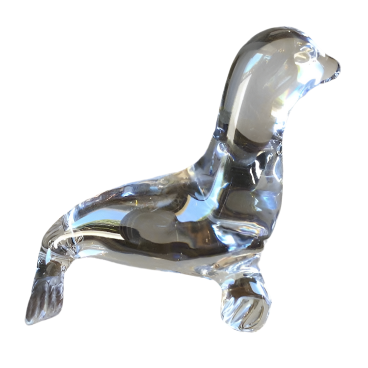 Daum France Seal Crystal Figurine