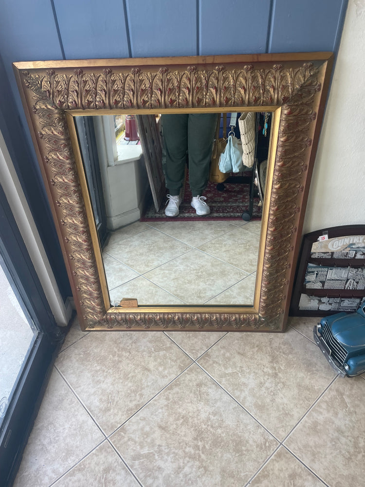 Vintage Mirror with Ornate Gilt Wood Frame