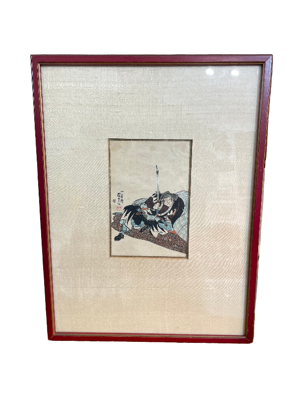 Framed traditional Japanese artwork