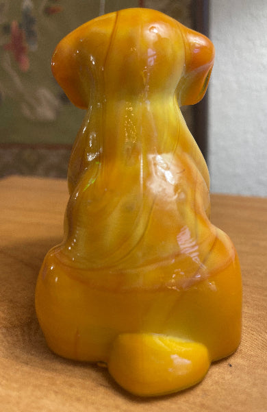 Vintage Pooch The Dog Degenhart Bittersweet Slag Glass UV Glow Marked