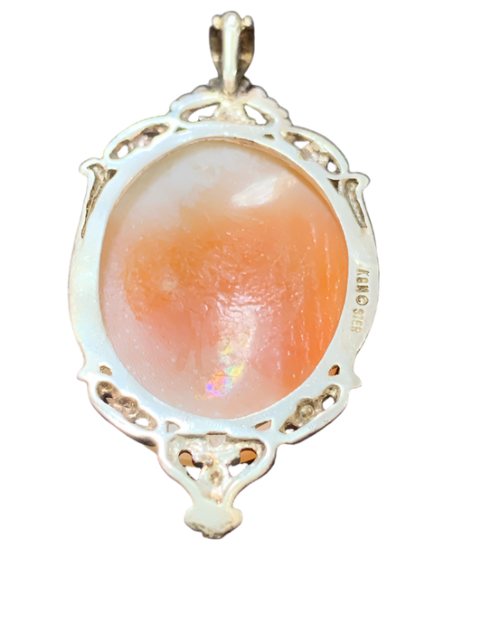 Vintage KBN Victorian Style Cameo Pendant – Sterling Silver