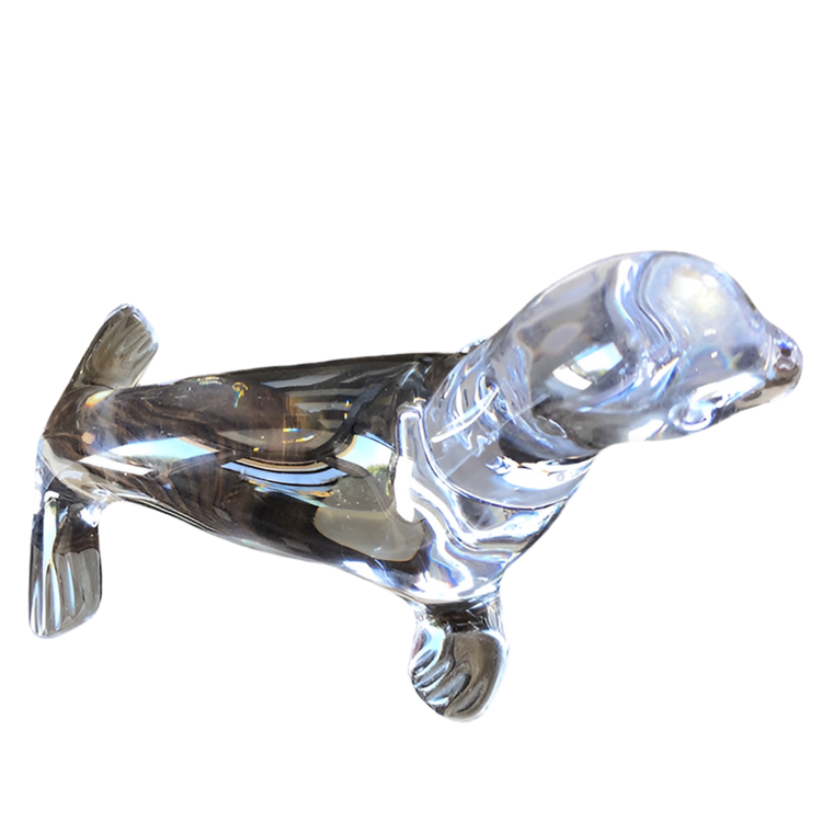 Daum France Seal Crystal Figurine