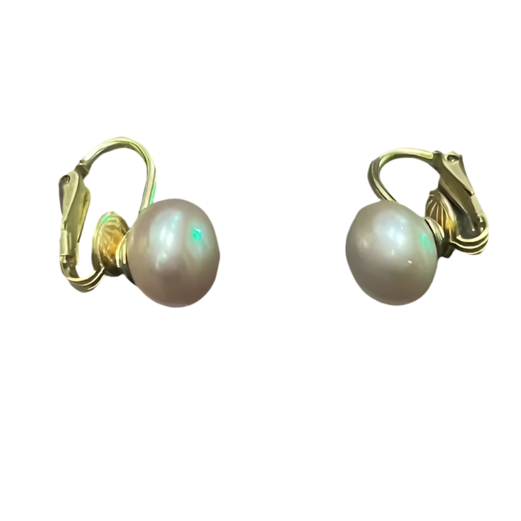 Dangle Earrings Real Cultured Pearls 1/20 14K Gold-Filled Metal