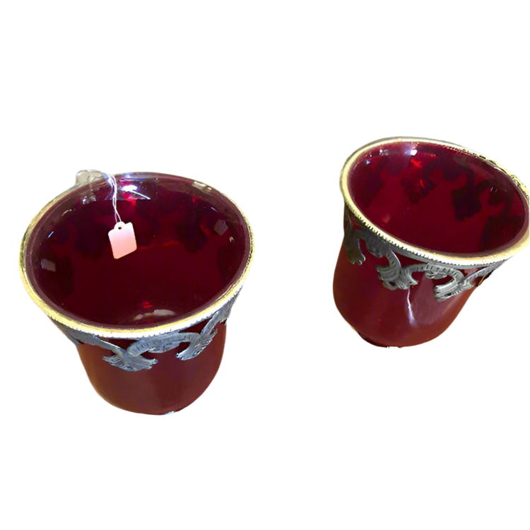 Vintage Ruby Red Glasses-Set of 2