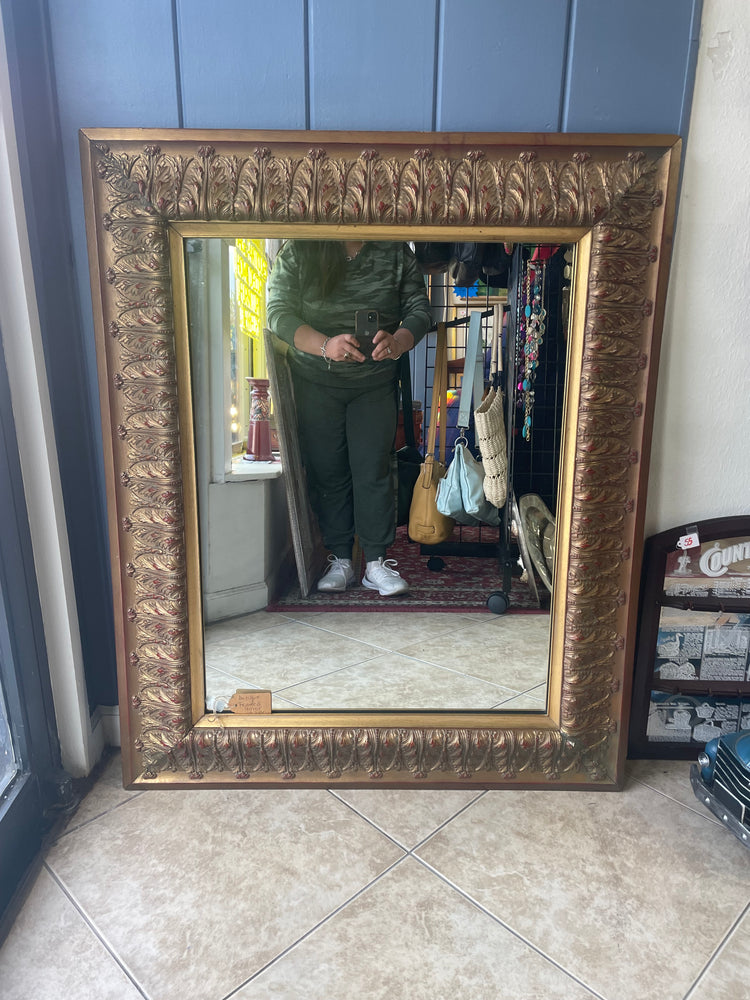 Vintage Mirror with Ornate Gilt Wood Frame