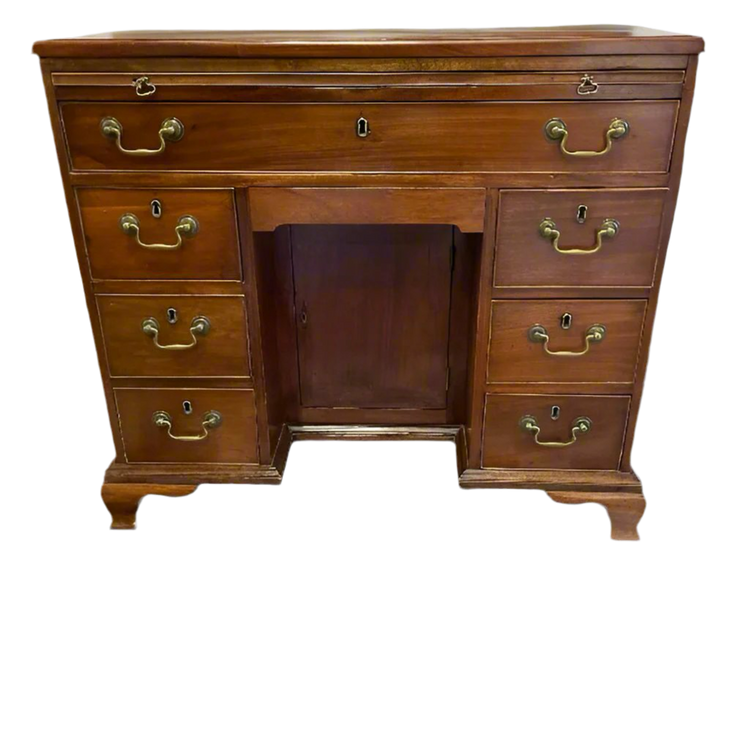 Antique George III Mahogany Kneehole Desk With Original Finish