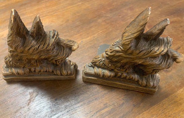 Vintage Bookends Scottish Dog Terrier - Set of Two