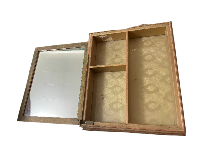 Antique Dresser Jewelry Box with a Lithograph under glass by Francois Robert Ingouf