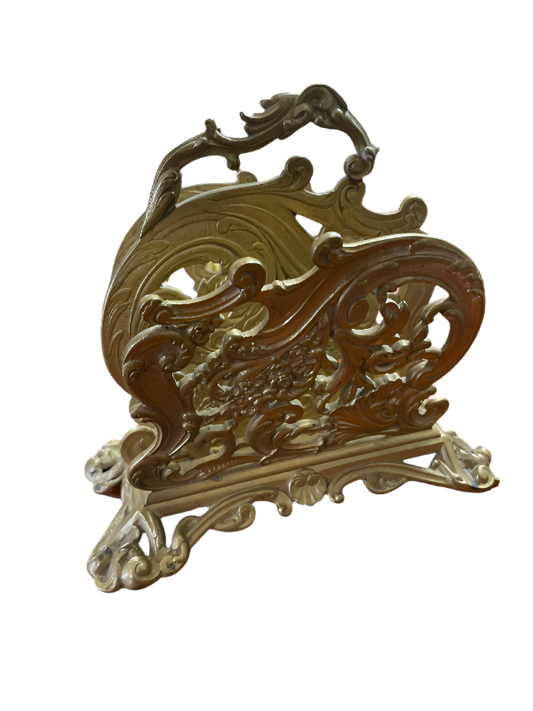 Decorative Brass metal Letter stand with intricate design
