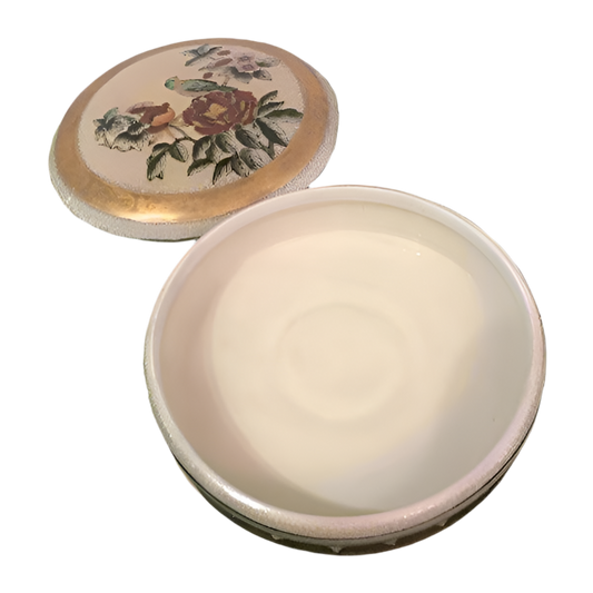 Vintage Round Trinket Box With Lidded