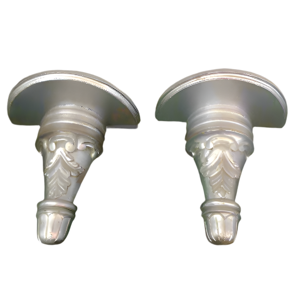 Vintage Carved Wood Shelf Sconces - A Pair