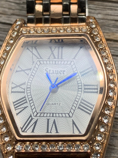 Stauer Women’s Rose Gold Watch with Crystal Bezel