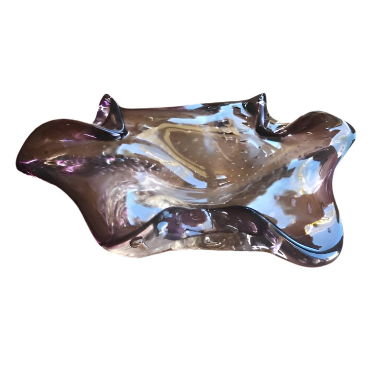 Murano Style Art Glass Bullicante Bowl/Ashtray