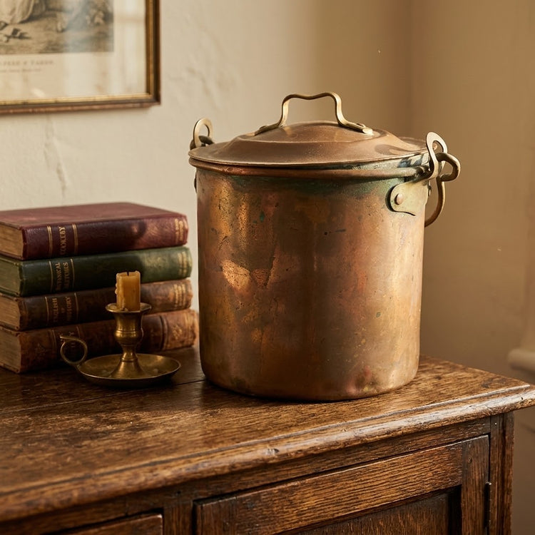 1930s Vintage Handmade Brass Storage Container