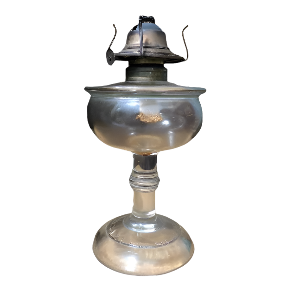 Antique Clear Glass Hurricane Lamp Oil Lamp