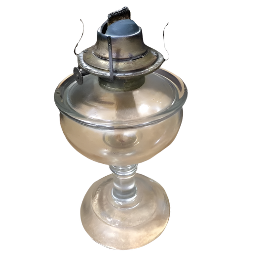 Antique Clear Glass Hurricane Lamp Oil Lamp
