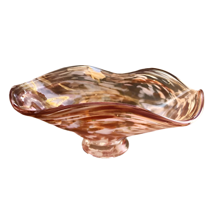 Vintage Handmade Murano-Style Glass Bowl Vetro