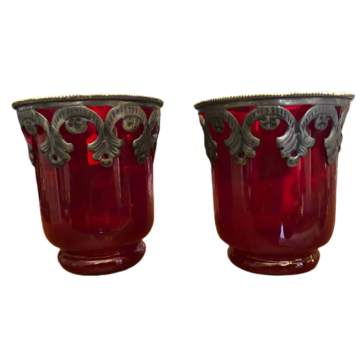 Vintage Ruby Red Glasses-Set of 2