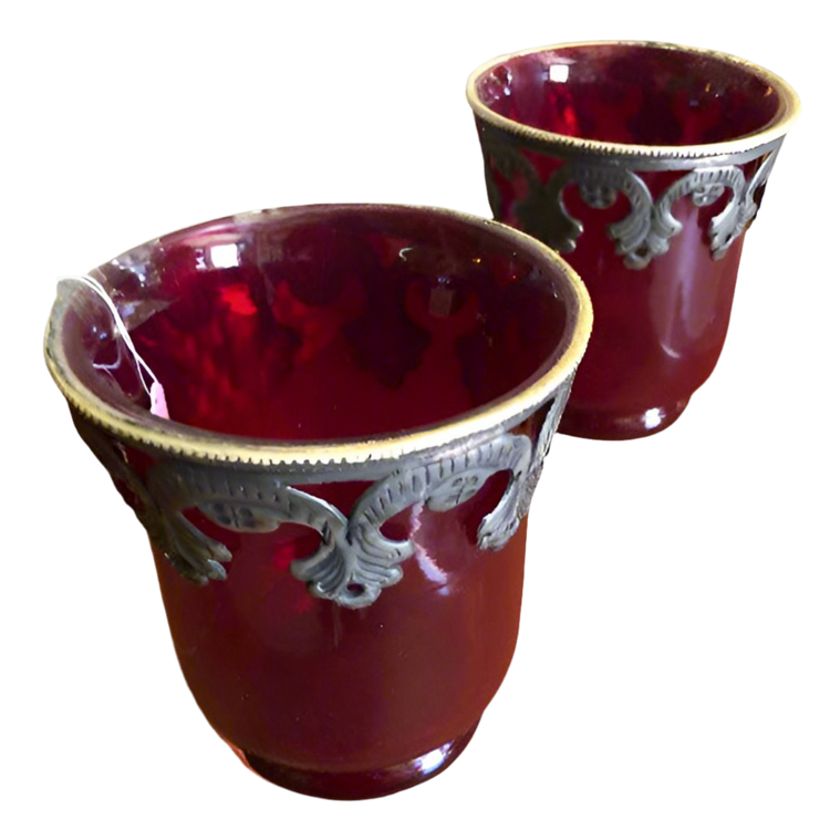 Vintage Ruby Red Glasses-Set of 2